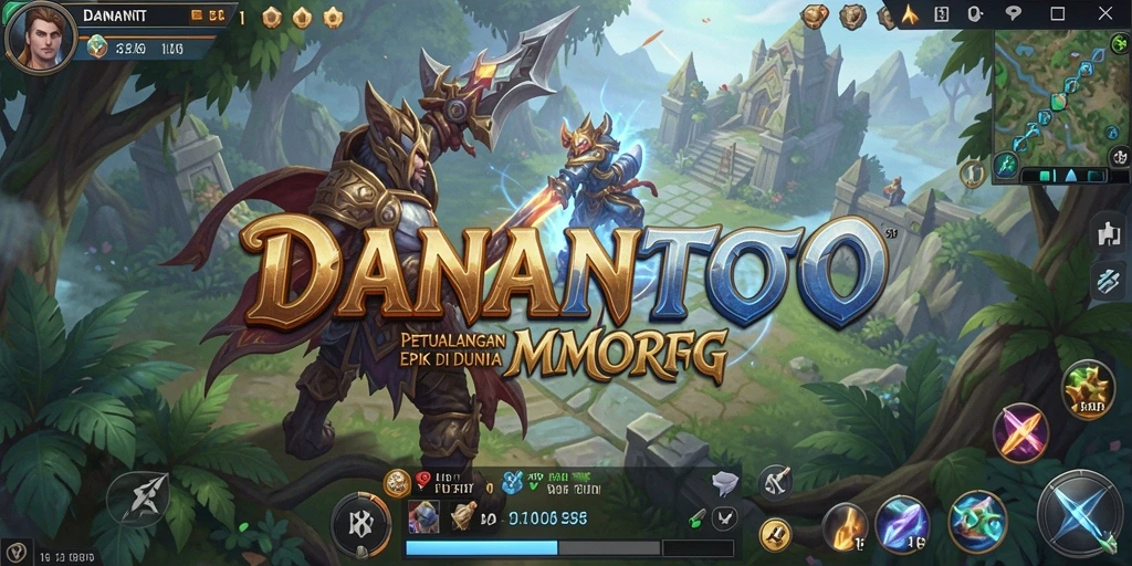 Tampilan gameplay menarik di dunia MMORPG yang luas.
