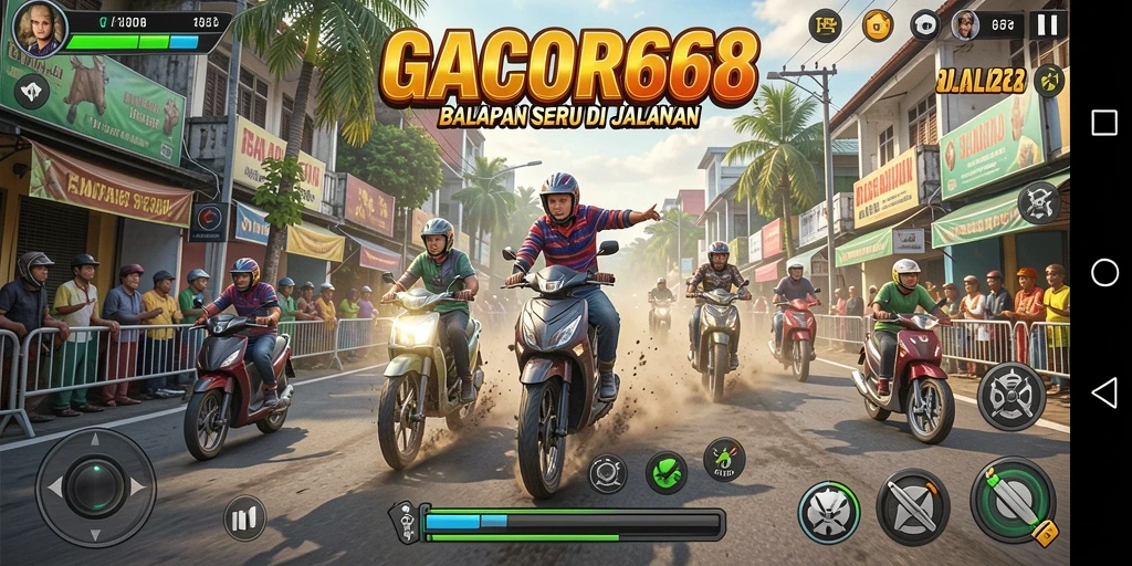 Gameplay menantang di trek balapan GACOR668.