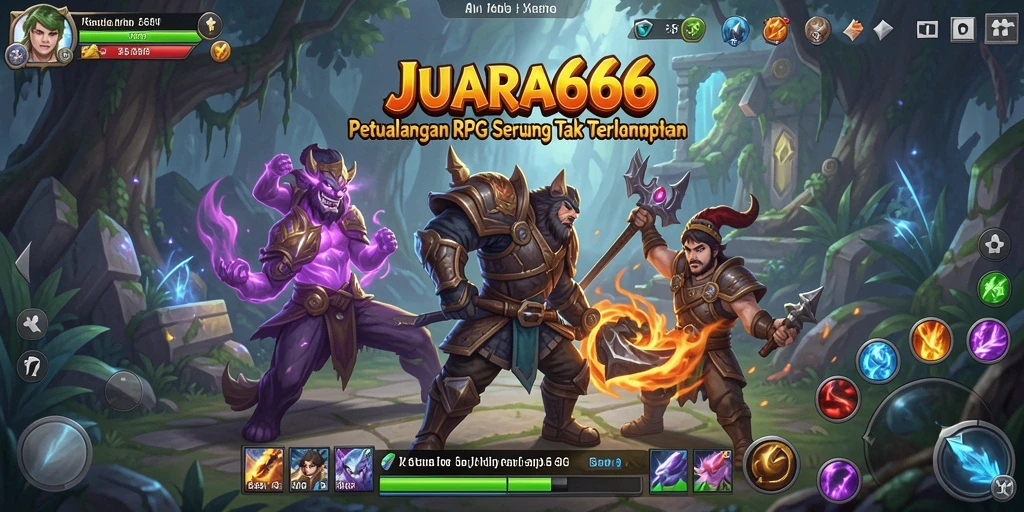 Tampilan mendebarkan dari gameplay RPG JUARA666 yang penuh aksi.