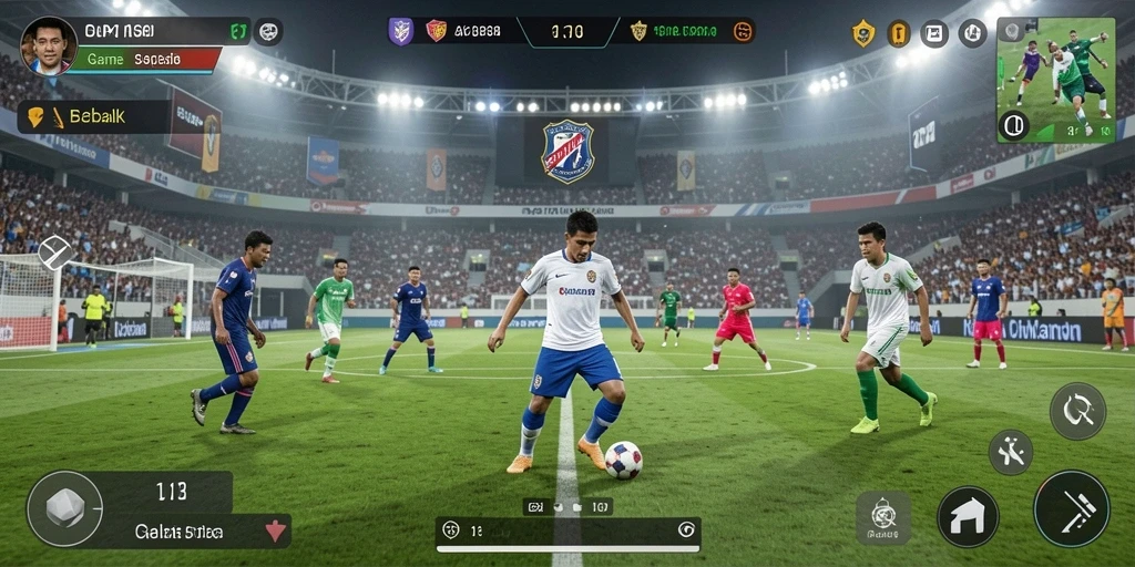 Tampilan gameplay menarik dari LPO138 yang menampilkan aksi sepak bola seru.